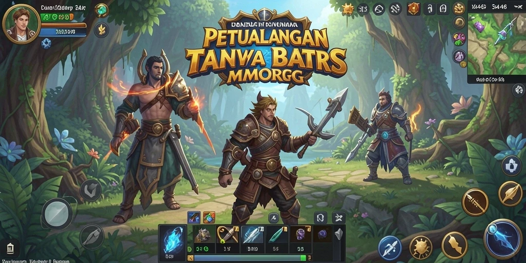 Gameplay seru dalam dunia MMORPG yang luas.