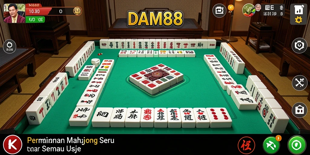 Tampilan gameplay mendebarkan dari DAM88 dengan suasana Mahjong yang menarik.