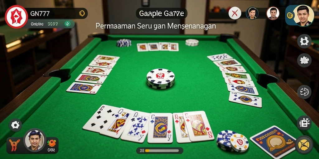 Tampilan gameplay Gaple yang seru dan menarik di GN777.