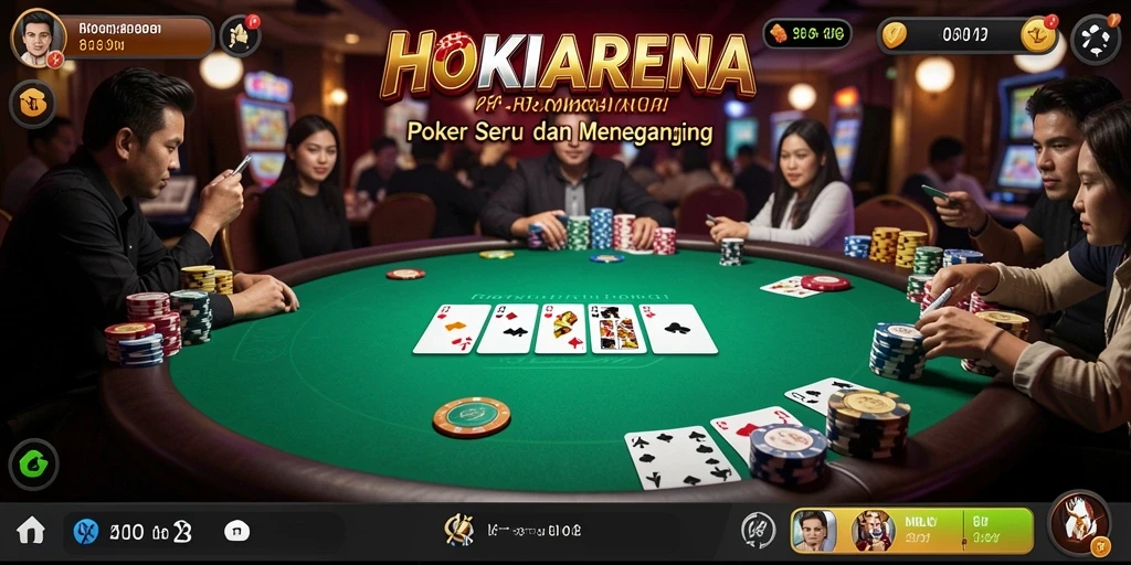 Tampilan gameplay Poker yang menarik di HOKIARENA.