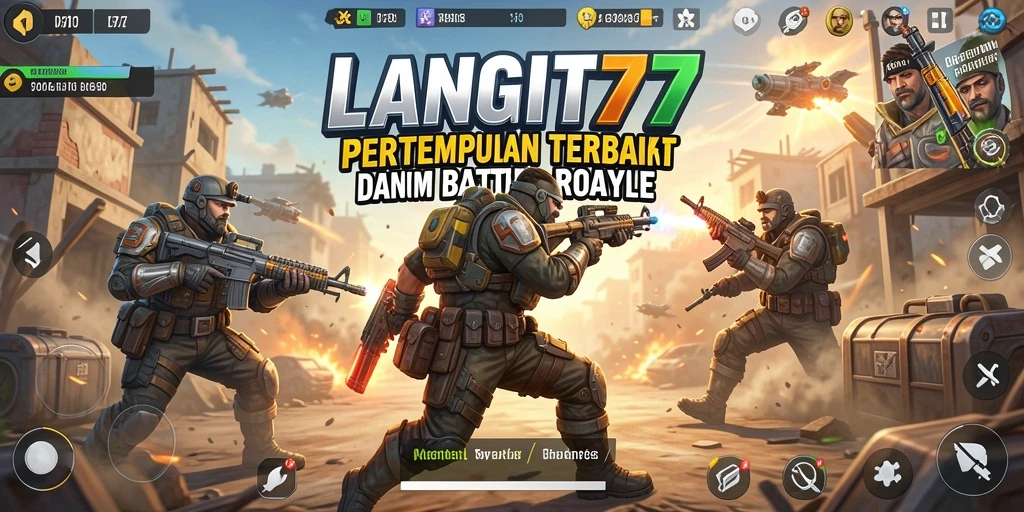 Tampilan aksi seru dalam LANGIT77 di medan pertempuran Battle Royale.