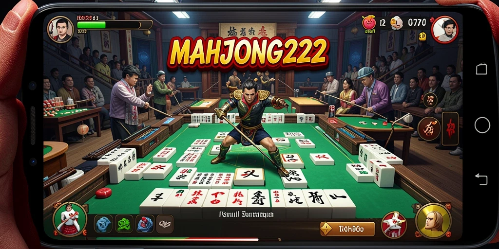 Tampilan gameplay Racing seru dalam MAHJONG222 dengan mobil balap cepat.