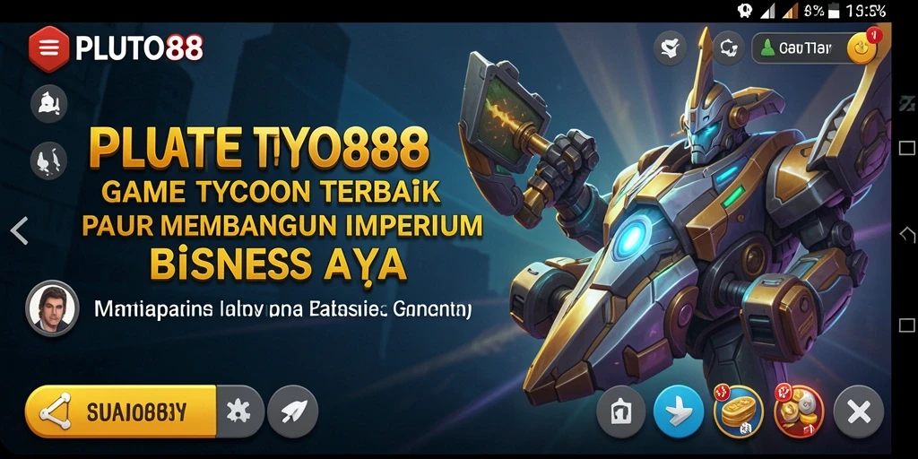Screenshot PLUTO88 menampilkan gameplay seru Tycoon dengan berbagai pilihan bisnis.