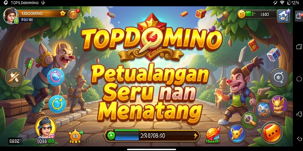 Menampilkan aksi seru dalam gameplay petualangan TOPDOMINO.