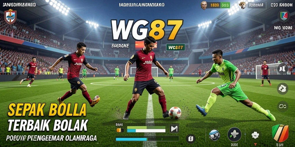 Screenshot yang menampilkan momen seru dalam permainan sepak bola.