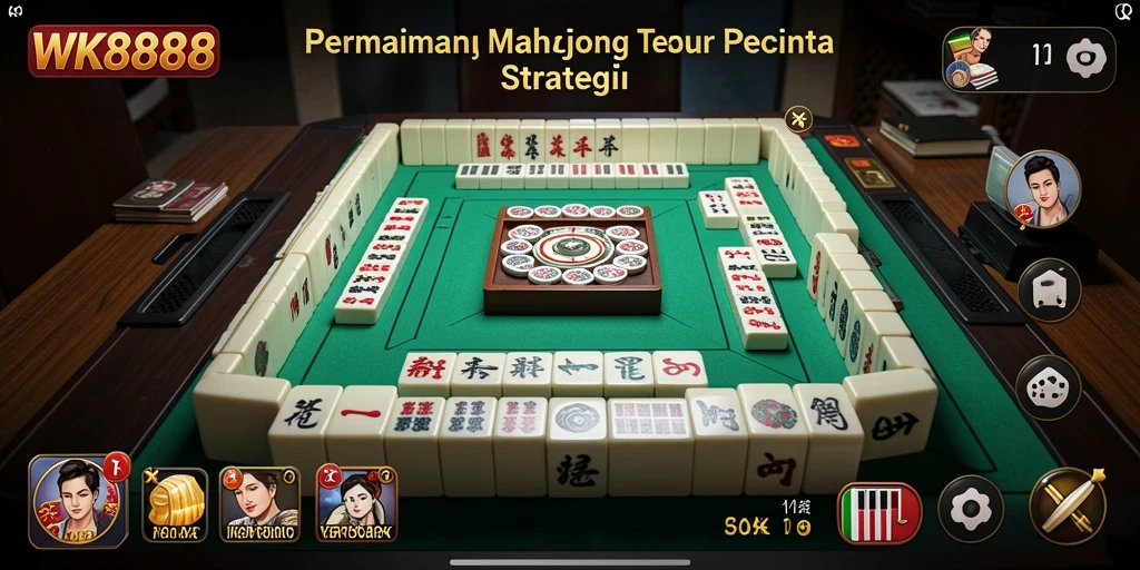 Tampilan gameplay Mahjong yang menarik dan penuh warna di WK888.